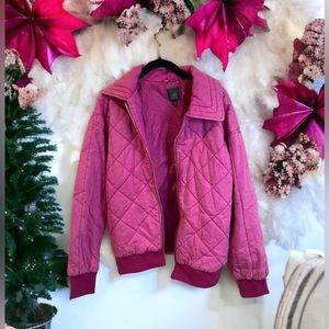 Wild Fable Pink Quilted Zip Up Jacket Women’s XS NWOT